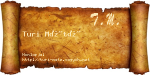 Turi Máté névjegykártya